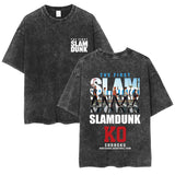 SLAM DUNK washed old cotton t-shirt printed short-sleeved undershirt