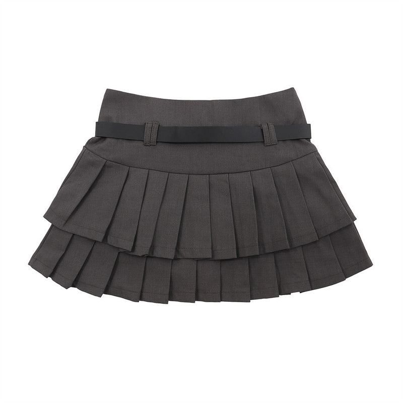 Women Skirt Double Layer Suit Pleated Skirt Skirt