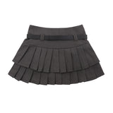 Women Skirt Double Layer Suit Pleated Skirt Skirt