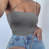 Women Jumpsuit Autumn and Winter Sling Solid Color Sexy Jumpsuit