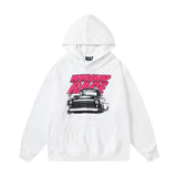 Men Hoodie Vintage Distressed Racing Printed Hoodie