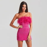Women Dresses Sexy Backless Tassel Dress Hip Skirt (Zns0409)