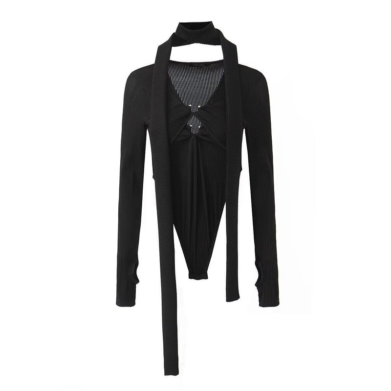 Women Tops Summer Hollow out Slim-Fit Knitted Top Sexy Jumpsuit