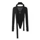 Women Tops Summer Hollow out Slim-Fit Knitted Top Sexy Jumpsuit