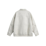 Unisex Jacket Autumn Vintage Stand Collar Jacket Loose Overalls