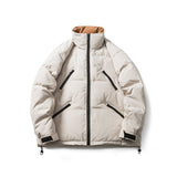 Unisex Winter Cotton Coat Multi-Pocket Hooded down Jacket Warm down Jacket