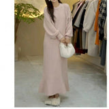 Women Knitwear Autumn and Winter Long Dress Loose Knitted Fishtail Skirt