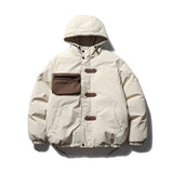 Unisex Winter Cotton Coat Winter Three-Dimensional Pocket Decorative Hooded Cotton-Padded Coat