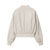 Women Jacket Letter Affixed Cloth Embroidered Baseball Uniform Jacket Loose Stand Collar Long Sleeve Jacket