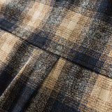 Unisex Winter Cotton Coat Plaid Decoration Lapel Cotton-Padded Coat Vintage Cotton-Padded Jacket