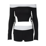 Women Co-Ord Set Sexy Cutout Shorts Two-Piece Suit