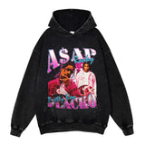 Asap Rocky Hoodie ASAP Rocky Printed Hooded Sweater Vintage Loose Top