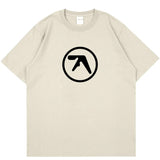 Aphex Twin Clothing  Punk Aphex Twin Print T-Shirt Oversize Hip Hop Men's Setwear