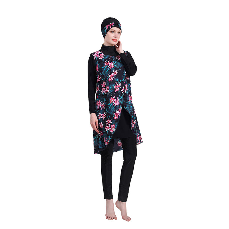 Muslim Bathing Suits Swimsuit Four-Piece High Elastic Swimsuit Beachwear