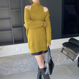 Women Knitted Two-Piece Set Autumn and Winter Turtleneck Sweater 5t5156