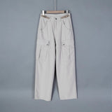 Women Sweatpants Multi-Pocket Casual Working Pants Women Loose Straight-Leg Wide-Leg Pants
