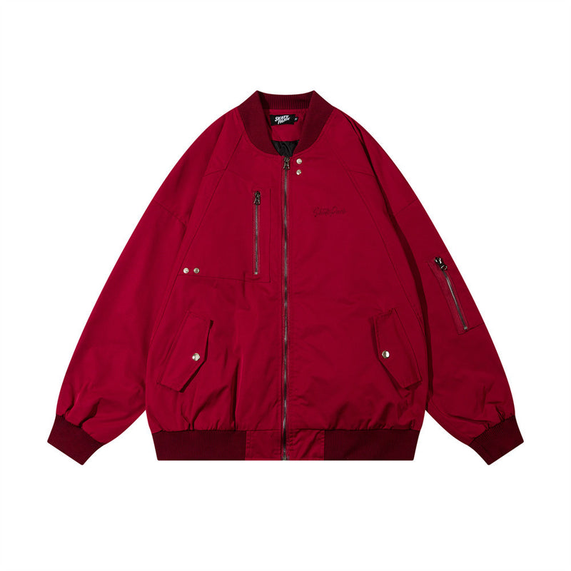 Men Jacket Coat Loose Jacket Coat Men's Autumn and Winter Pilot Baseball Uniform