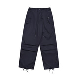 Men Sweatpants Pleated Workwear Casual Pants Double-Layer Mesh Lining Sports Straight Trousers