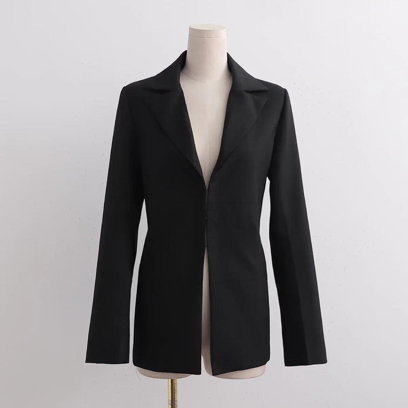 Women Suits Loose Solid Color Suit Backless Jacket