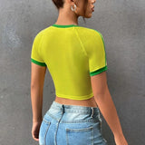 Women T-shirt Simple Printed T-shirt Slim Top