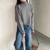Women Winter Knitted Sweater Sweater Women's Short Autumn and Winter Top 8t8289