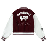 Unisex Jacket Autumn Leather Sleeve Brushed Baseball Uniform