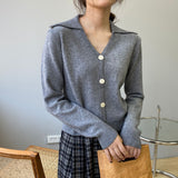 Women Cardigan Sweater Lapel Cardigan Coat Autumn Sweater Coat 8t8185