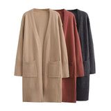Women Sweater Knitwear Knitted Coat Sweater Long Knitted Cardigan Sweater
