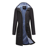Women's Trench Coat Autumn Long Casual Trench Coat Women's Waterproof Hooded Straight Coat