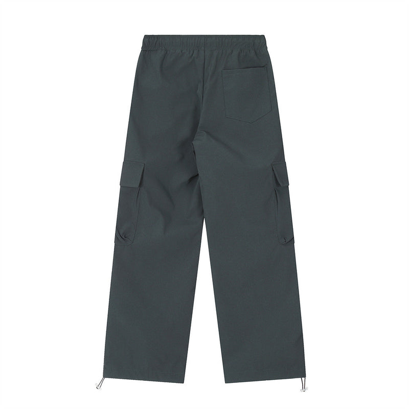 Men Sweatpants Sports Cargo Tactical Pants Men's Striped Stitching Straight-Leg Wide-Leg Pants