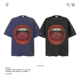 American vintage street T-shirt pure cotton retro men's and women's summer loose