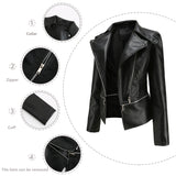 Red Leather Jacket Detachable Spring and Autumn Coat Women's Casual Jacket