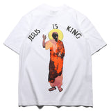 Jesus Is King Detroit Shirt Short Sleeve T-shirt Kanye Puff Print Loose T-shirt