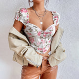 Women Party Tops Autumn Sexy Backless Embroidered Top Vest
