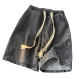 Men Jeans Light Blue Denim Shorts Summer Vintage Shorts