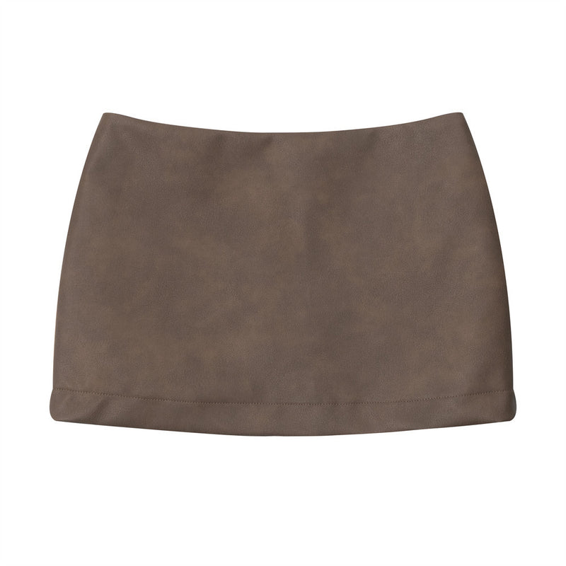 Women Skirt Solid Color Hip Skirt Miniskirt A- line Skirt