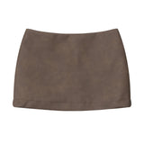 Women Skirt Solid Color Hip Skirt Miniskirt A- line Skirt
