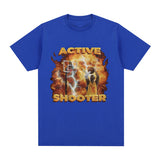 Active Shooter Funny Basketballer Meme Graphic T-shirt Men