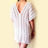 Women Knit Beach Cover Spring Sun Protection Shirt Knitted V-neck Beach Sun Protection Clothing