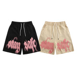 Men Shorts Graffiti Letter Print Casual Shorts