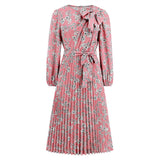 Women Date Dress Autumn and Winter Leisure Floral Print Long Sleeve Dress