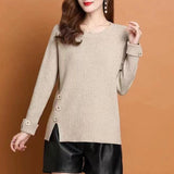Women Knitwear Autumn and Winter round Neck Knitwear Loose Style Sweater