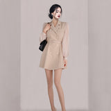 Women Maxi Dress Autumn and Winter Suit Dress Mesh A- line Dress