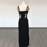 Women's Evening Dress Hollow-out Camisole Split Sling Formal Dress Bandage One-Piece Dress