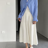 Women Knitted Skirt Autumn and Winter Knitting Skirt Pleated Skirt