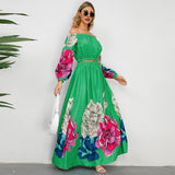 Women Date Dress Autumn Winter Retro Backless Long Sleeves Short Top A- line Long Skirt Suit