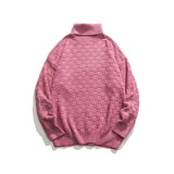 Unisex Sweater Winter Chessboard Plaid Turtleneck Sweater