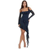 Women Dresses Long Sleeve Dress Sexy Hip Skirt