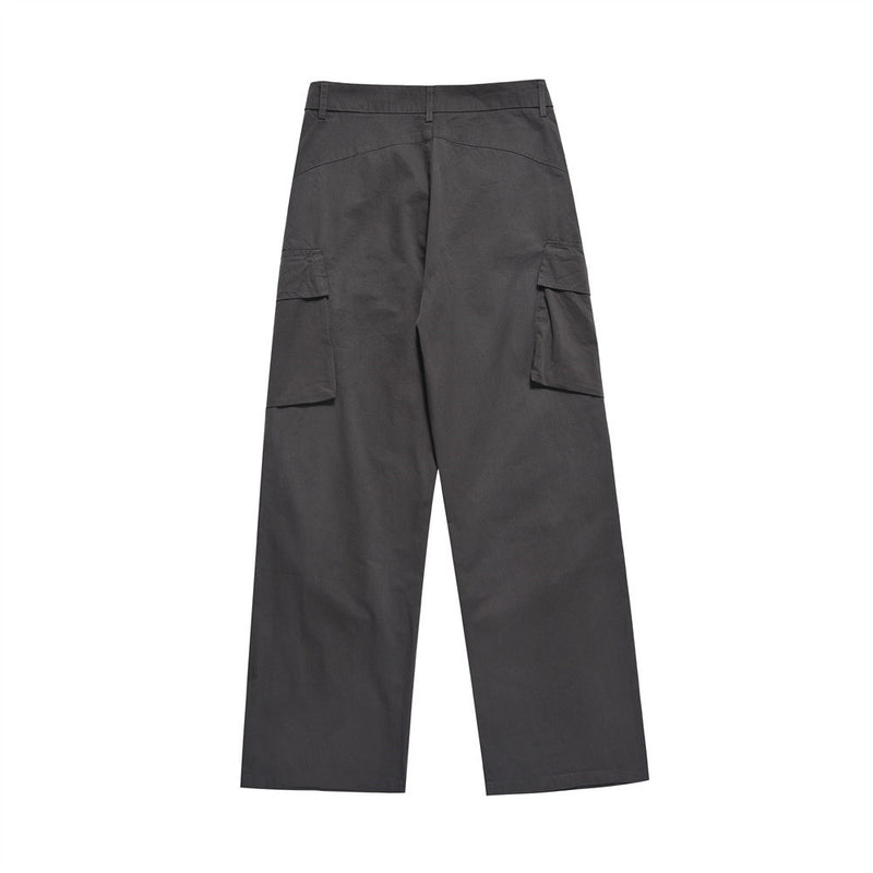 Men Sweatpants Workwear Casual Pants Pleated Paratrooper Pants Straight-Leg Trousers