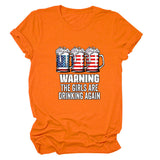 Warning the girls are stylish casual print short sleeves